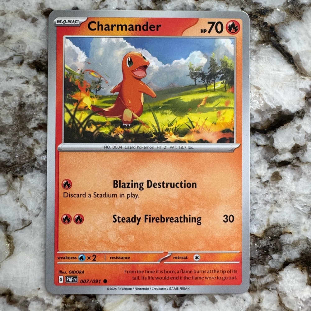 Pokemon Charmander Card - Fiery Red and Orange